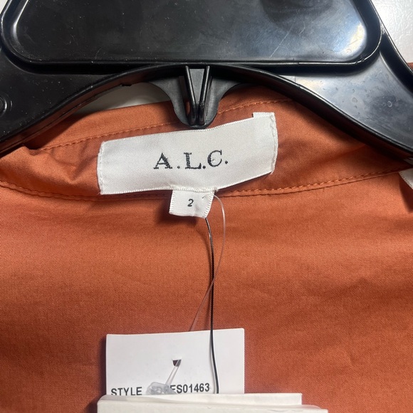 NEW A.L.C Calvin Wrap Dress In Dark Firenze size 2 cotton women’s designer - Picture 4 of 9